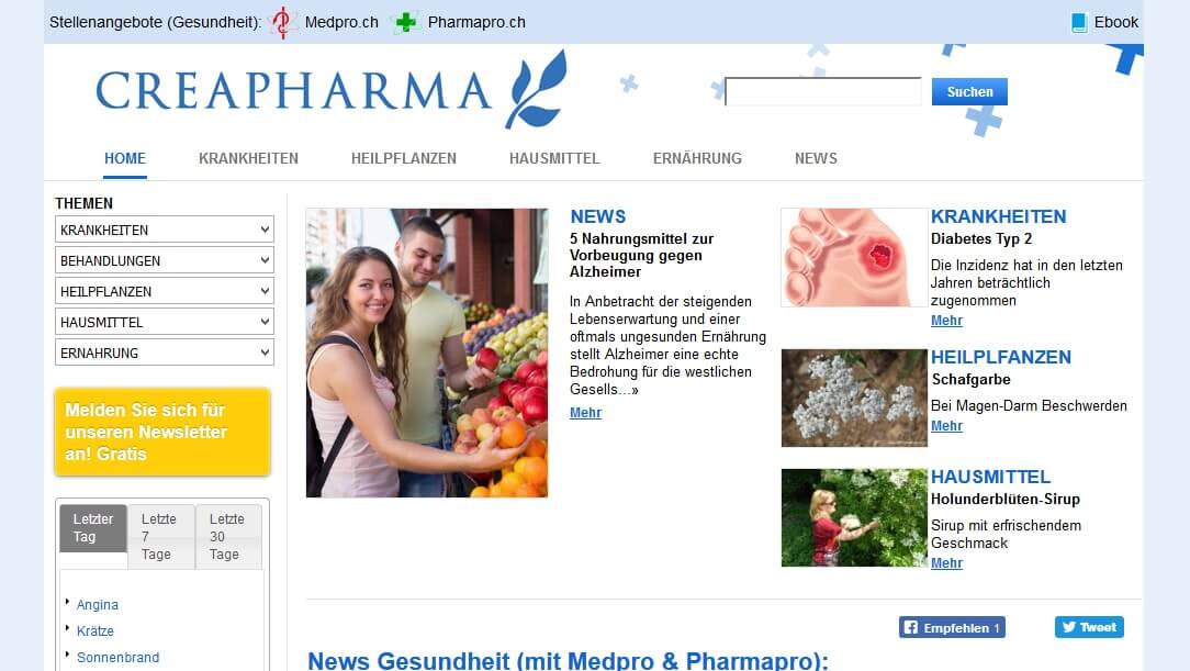 Creapharma A WordPress Web Application for Pharma Blog in Switzerland